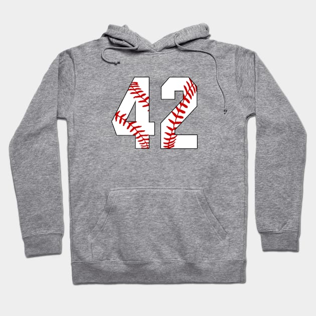 Baseball Number 42 #42 Baseball Shirt Jersey Favorite Player Biggest Fan Hoodie by TeeCreations